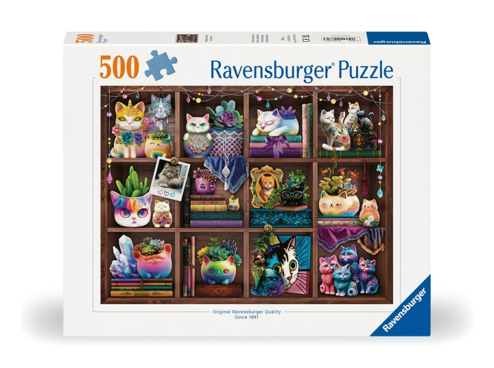 Ravensburger Puzzel Cubby Katten en Succulenten 500p (12000874) in de groep SPORT, VRIJE TIJD & HOBBY / Hobby / Puzzel bij TP E-commerce Nordic AB (C86710)