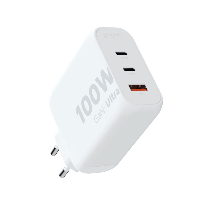 Xtorm 100W GaN2 Ultra Thuislader 2xUSB-C/USB-A Wit in de groep SMARTPHONE & TABLETS / Opladers & Kabels / Wandoplader / Wandoplader Type C bij TP E-commerce Nordic AB (C87389)
