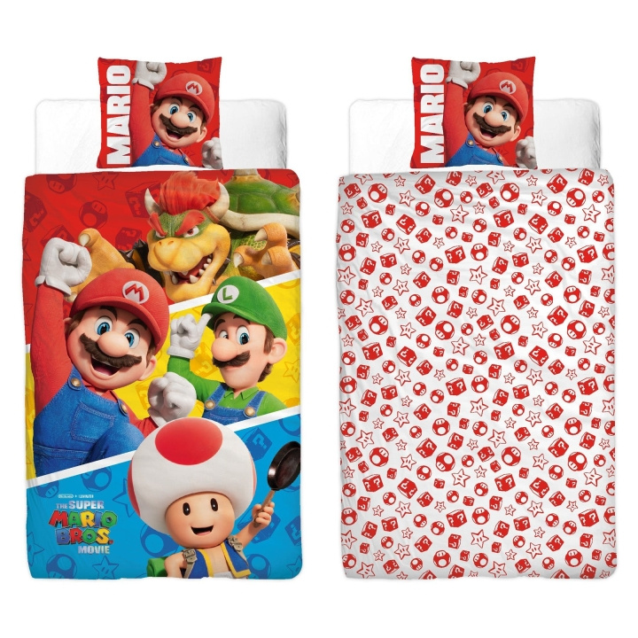 Super Mario Beddengoed - Volwassenen maat 140 x 200 cm - Super Mario (SMM003) in de groep SPEELGOED, KINDER- & BABYPRODUCTEN / Kindertextiel / Beddengoed / Beddensets voor Junioren bij TP E-commerce Nordic AB (C87678)