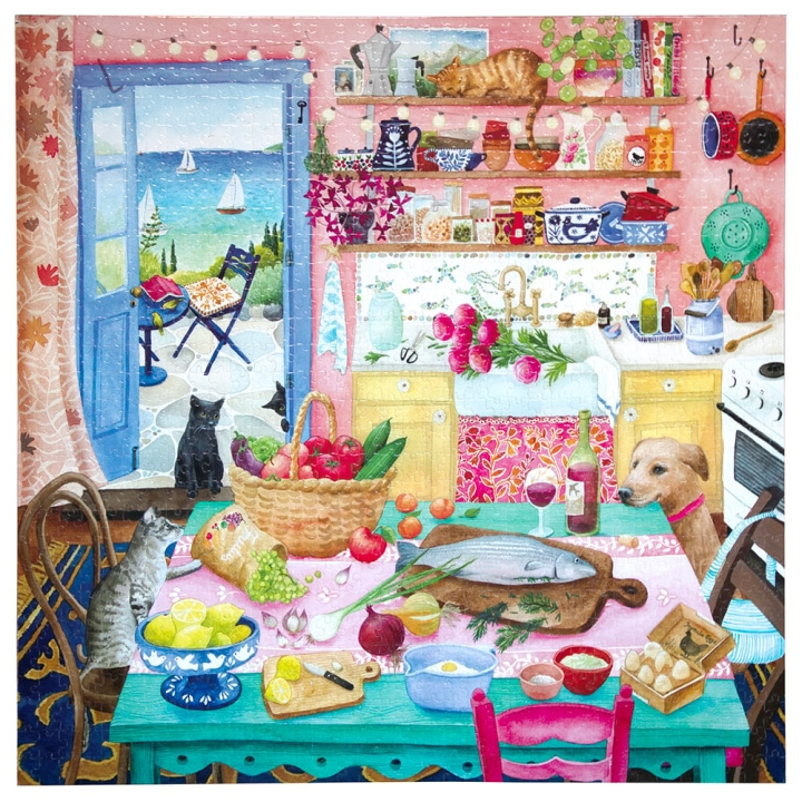 eeBoo Puzzel 1000 stukjes - Roze keuken - (EPZTPNK) in de groep SPORT, VRIJE TIJD & HOBBY / Hobby / Puzzel bij TP E-commerce Nordic AB (C90012)
