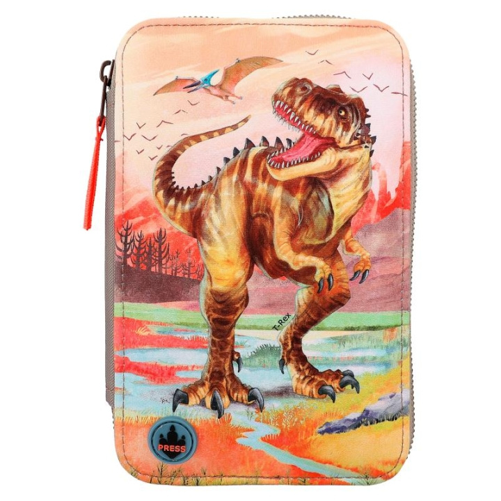 Dino World Drievoudige etui LED Khaki Bruin (412381) in de groep SPEELGOED, KINDER- & BABYPRODUCTEN / Speelgoed / Etui bij TP E-commerce Nordic AB (C90209)