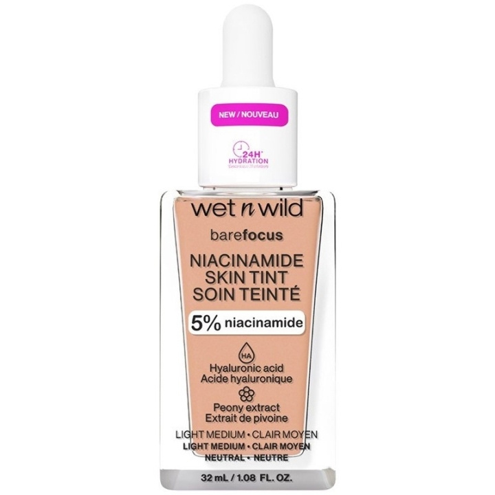 Wet n Wild Bare Focus Niacinamide Skin Tint 32ml - Light Medium Sand in de groep BEAUTY & HEALTH / Makeup / Make-up gezicht / Foundation bij TP E-commerce Nordic AB (C92363)