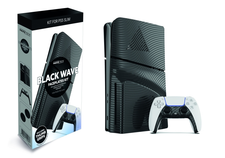 Maxx Tech PS5 Slim Faceplates + Controller Faceplates - Black Wave in de groep HOME ELECTRONICS / Spelconsoles en accessoires / Sony PlayStation 5 / Accessoires bij TP E-commerce Nordic AB (C93178)