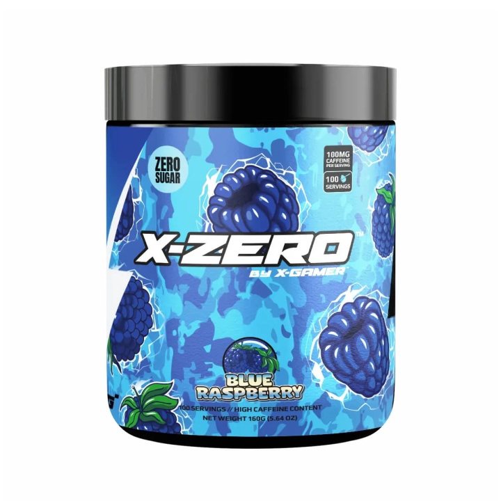 X-GAMER Energidryckspulver X-Zero 160 gram Blue Raspberry in de groep COMPUTERS & RANDAPPARATUUR / GAMING / Energiedrankjes voor gamers bij TP E-commerce Nordic AB (C94721)