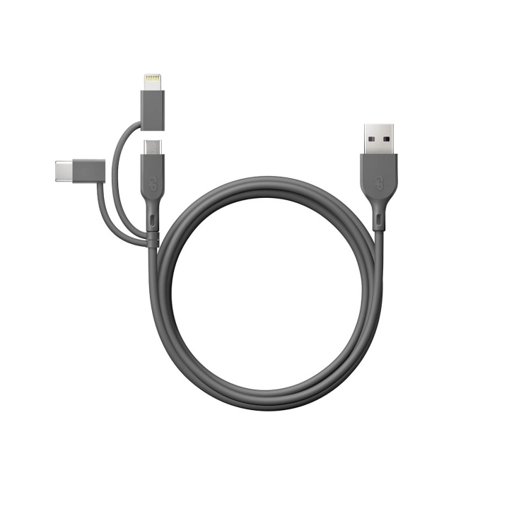 GP Kabel USB-A Till USB-C 3-I-1 Micro-USB + Lightning CY1N 1m in de groep COMPUTERS & RANDAPPARATUUR / Computerkabels / USB / USB-C bij TP E-commerce Nordic AB (C94733)