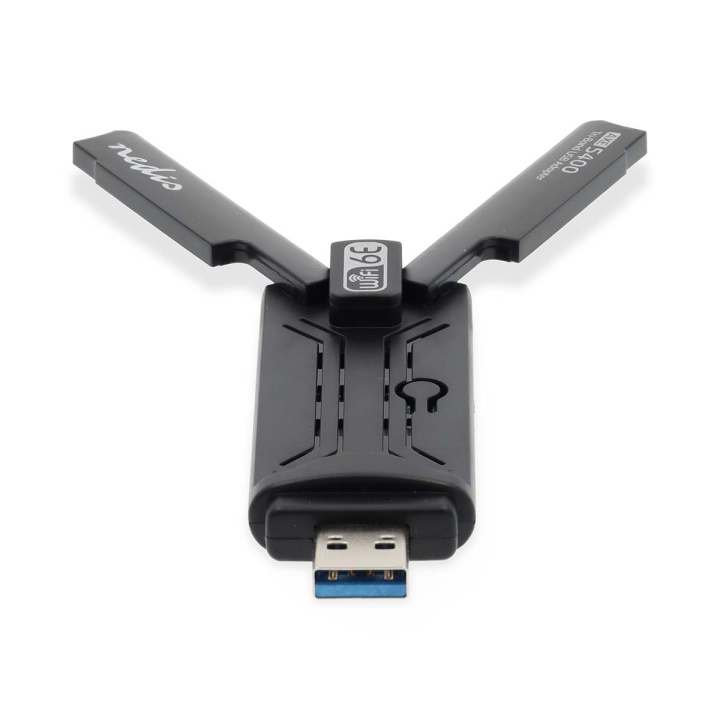Nedis Netwerk-Dongel | Wi-Fi | AX5400 | 2.4/5/6 GHz (Triple Band) | USB3.0 | Wi-Fi-snelheid totaal: 5400 Mbps | Windows 10 / Windows 11 in de groep COMPUTERS & RANDAPPARATUUR / Netwerk / Netwerkkaarten / USB Draadloos bij TP E-commerce Nordic AB (C94862)