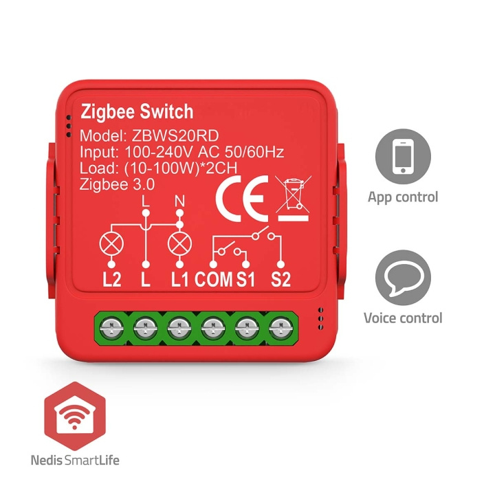 Nedis SmartLife Modules | Zigbee 3.0 | 2x100 W | Kroonsteen | App beschikbaar voor: Android™ / IOS in de groep HUISHOUDEN & TUIN / Elektriciteit & Verlichting / Elektrische installatie / Accessoires bij TP E-commerce Nordic AB (C94864)