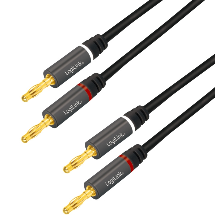 LogiLink Högtalarkabel 2x2,5 mm² med banankontakter Svart 3 meter in de groep HOME ELECTRONICS / Kabels & Adapters / RCA / Kabels bij TP E-commerce Nordic AB (C95449)