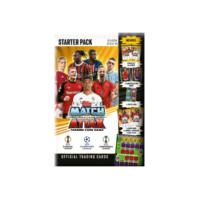 Topps MATCH ATTAX CHAMPIONS LEAGUE STARTER PACK (UCLMA24-02) in de groep SPORT, VRIJE TIJD & HOBBY / Leuke dingen / Verzamelobjecten bij TP E-commerce Nordic AB (D01907)