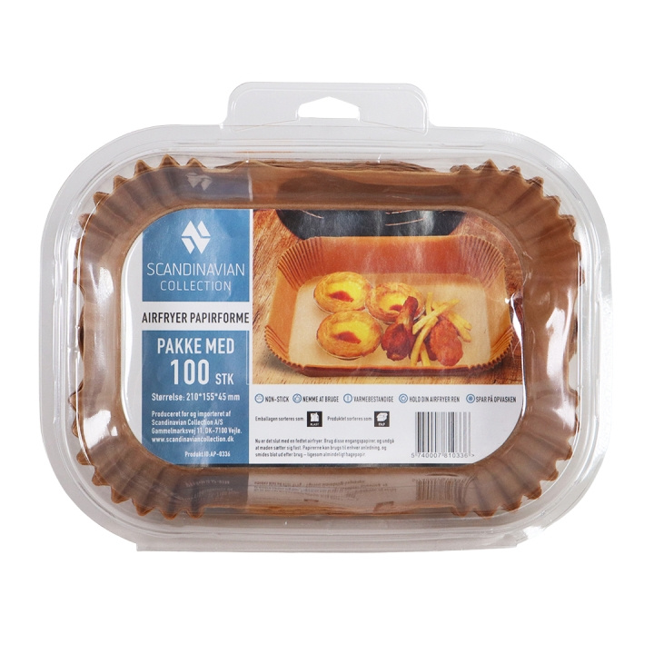 Scandinavian Collection Airfryer papieren vormpjes, rechthoekig - 100 stuks in de groep HUISHOUDEN & TUIN / Huishoudelijke apparaten / Airfryers & friteuses bij TP E-commerce Nordic AB (D02074)