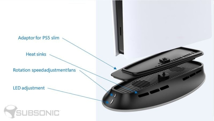 SuBsonic Verkoelende ledstandaard - PS5/PS5 Slim in de groep HOME ELECTRONICS / Spelconsoles en accessoires / Sony PlayStation 5 / Spel bij TP E-commerce Nordic AB (D02542)