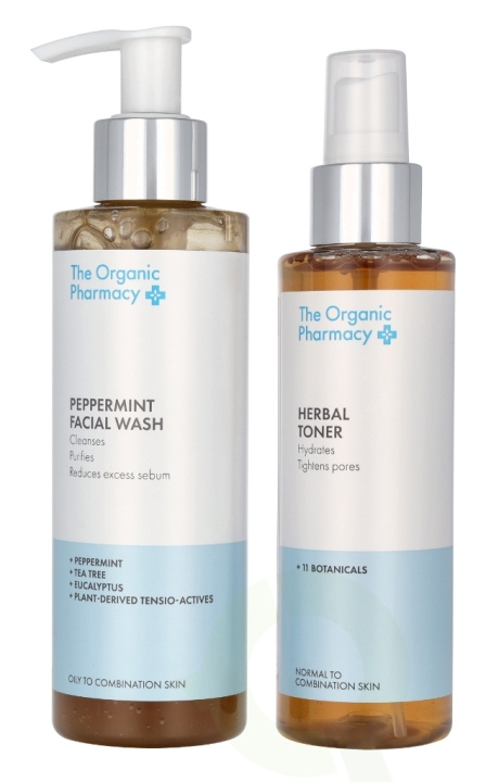 The Organic Pharmacy Hydra Cleanse Set 350 ml Peppermint Face wash 200 ml/Herbal Toner 150 ml in de groep BEAUTY & HEALTH / Huidsverzorging / Gezicht / Schoonmaak bij TP E-commerce Nordic AB (D06267)
