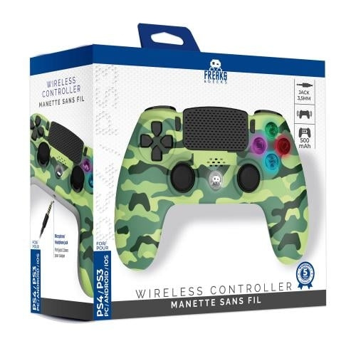 Trade Invaders Draadloze controller voor PS4 met 3,5mm jack slot - LED-Green Camo in de groep HOME ELECTRONICS / Spelconsoles en accessoires / Sony PlayStation 4 bij TP E-commerce Nordic AB (D07506)