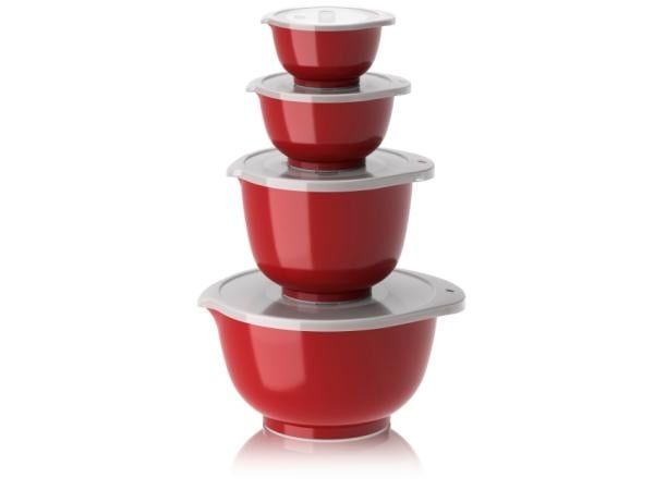 Rosti NIEUW Margrethe kommen, set van 4 + deksels - Rood in de groep HUISHOUDEN & TUIN / Keukengerei / Overige keukengereedschap bij TP E-commerce Nordic AB (D07655)