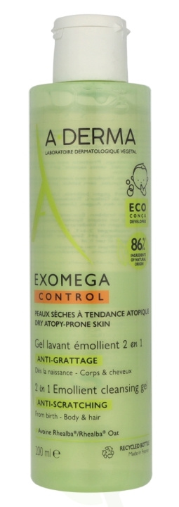A-Derma Exomega Control Emollient Cleansing Gel 2 in 1 200 ml in de groep BEAUTY & HEALTH / Huidsverzorging / Gezicht / Dagcrème bij TP E-commerce Nordic AB (D07966)