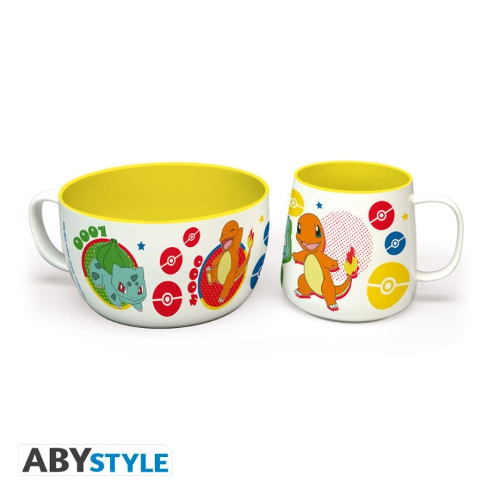 Abysse POKEMON - Ontbijtset mok + kom - Pikachu & Kanto Starters in de groep SPEELGOED, KINDER- & BABYPRODUCTEN / Eten & Drinken / Kinderservies bij TP E-commerce Nordic AB (D08921)