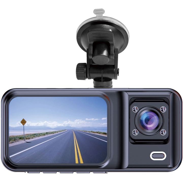 Denver Bilkamera med dubbla linser (framåt och bakåt) in de groep AUTO / Autoaudio & Multimedia / Autocamera\'s, Actiecamera\'s & Accessoires / Dashcams bij TP E-commerce Nordic AB (D09098)