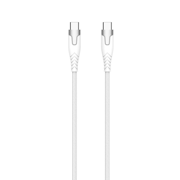 Gear Kevlarkabel Pro Usb-C 2.0 Med Metallhölje Vit 1,5m in de groep COMPUTERS & RANDAPPARATUUR / Computerkabels / USB / USB-C bij TP E-commerce Nordic AB (D09183)