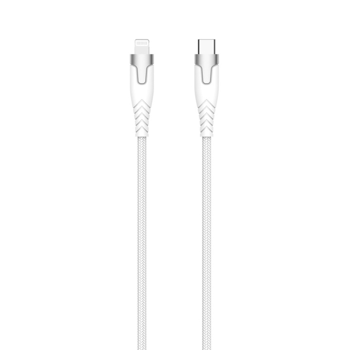 Gear Kevlarkabel Pro Usb-C Till Lightning Metallhölje Vit 1,5 M in de groep COMPUTERS & RANDAPPARATUUR / Computerkabels / USB / USB-C bij TP E-commerce Nordic AB (D09186)