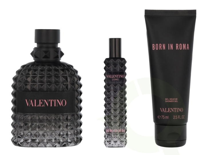 Valentino Uomo Born In Roma Giftset 190 ml Edt Spray 100ml/Shower Gel 75ml/Edt Spray 15ml in de groep BEAUTY & HEALTH / Cadeausets / Cadeausets voor haar bij TP E-commerce Nordic AB (D09436)