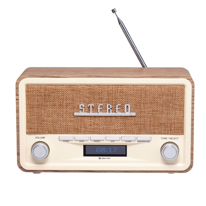 Denver DAB-18LW Radio Wood in de groep HOME ELECTRONICS / Audio & Beeld / Thuisbioscoop, Hifi en Draagbaar / Radio & Wekkers / Draadloze audiozender bij TP E-commerce Nordic AB (D10336D)