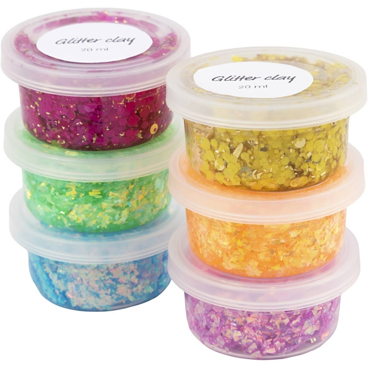 Creative Toys Doe-het-zelf pakket - Glitterklei 6 st. (78746) in de groep SPEELGOED, KINDER- & BABYPRODUCTEN / Speelgoed / Speelklei, speelzand en accessoires bij TP E-commerce Nordic AB (D10998)