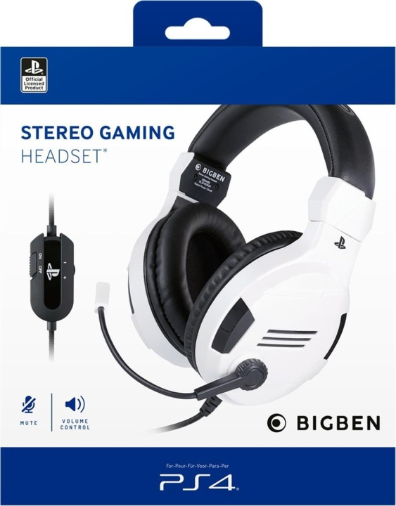 Bigben playstation 4 HW Bigben Stereo Gaming Headset v3 (Wit) in de groep HOME ELECTRONICS / Spelconsoles en accessoires / Sony PlayStation 4 / Accessoires bij TP E-commerce Nordic AB (D11162)