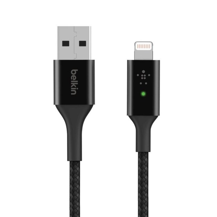 Belkin Smart LED USB-A naar Lightning-kabel, zwart, 1,2m in de groep SMARTPHONE & TABLETS / Opladers & Kabels / Kabels / Kabels Lightning bij TP E-commerce Nordic AB (D11256)