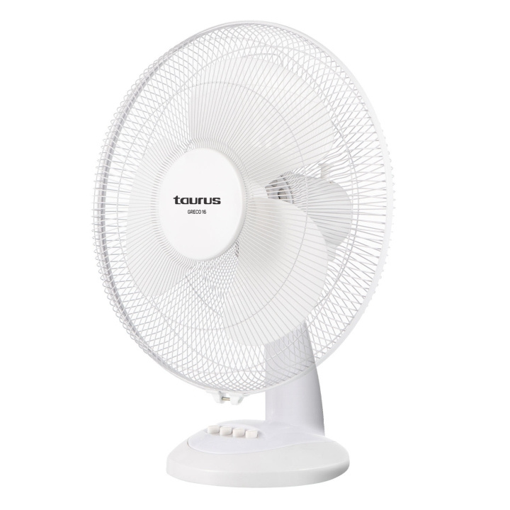 Taurus Skrivbordsfläkt Greco 16 Vit 40 Cm in de groep HUISHOUDEN & TUIN / Ventilatoren & Klimaatproducten / Luchtverhitters bij TP E-commerce Nordic AB (D11367)