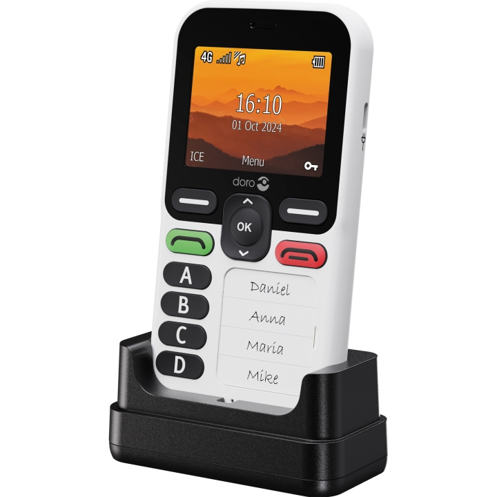 Doro Mobiltelefon 4G Leva X10 Vit/Svart, Fyndvara in de groep SMARTPHONE & TABLETS / Mobiele telefoons & smartphones bij TP E-commerce Nordic AB (D12055D)