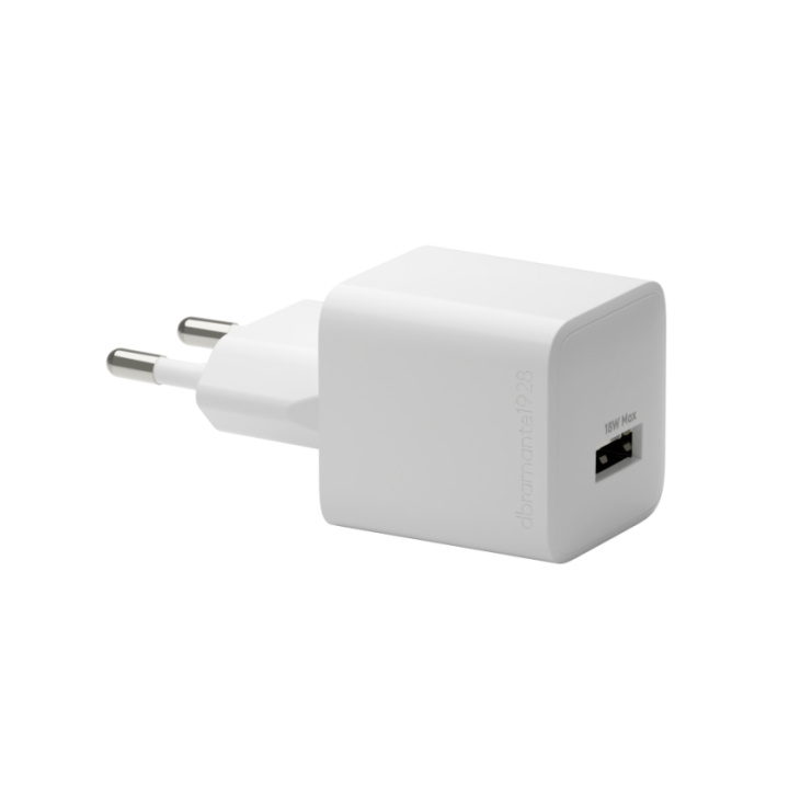 dbramante1928 Opladen - Wandoplader GaN - USB-A 18W EU - Wit in de groep SMARTPHONE & TABLETS / Opladers & Kabels / Wandoplader / Wandoplader USB bij TP E-commerce Nordic AB (D12813)