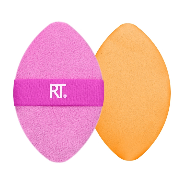 Real Techniques Miracle 2-in-1 Powder Puff Duo - Roze/Oranje in de groep BEAUTY & HEALTH / Makeup / Tools & Make-up set / Borstels & kwastjes bij TP E-commerce Nordic AB (D12879)