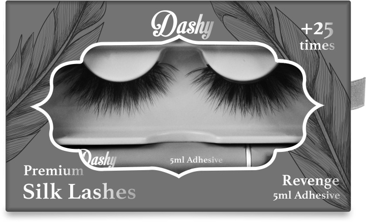 Dashy Premium zijden wimpers + 5 ml lijm Revenge in de groep BEAUTY & HEALTH / Makeup / Ogen & Wenkbrauwen / Nepwimpers bij TP E-commerce Nordic AB (D12907)