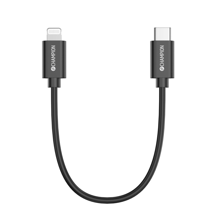 Champion USB-C till Lightning Kabel 30cm Svart in de groep COMPUTERS & RANDAPPARATUUR / Computerkabels / USB / USB-C bij TP E-commerce Nordic AB (D12965)