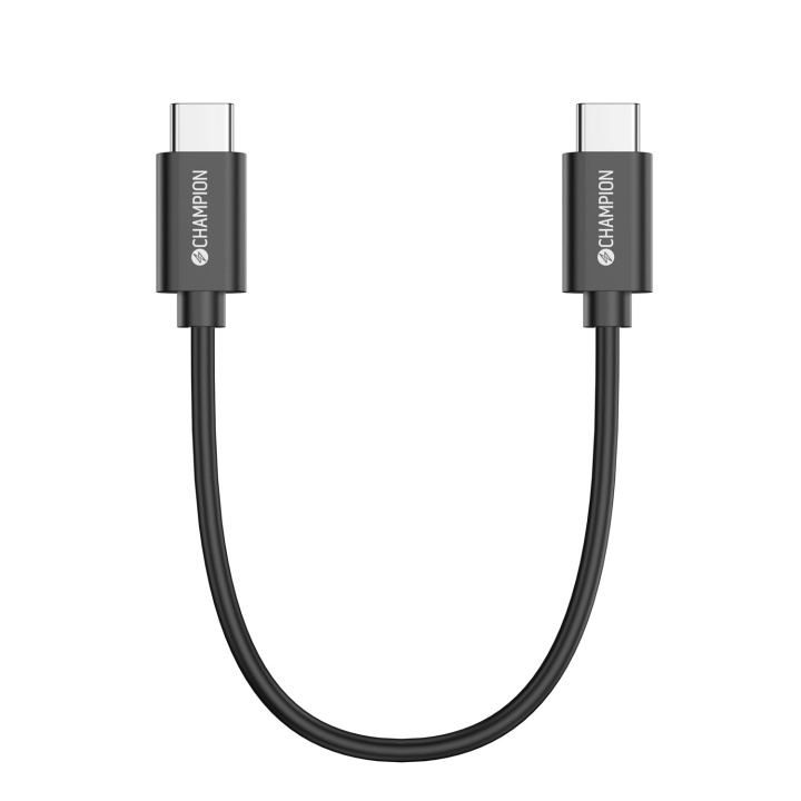 Champion USB-C Kabel 30cm Svart in de groep COMPUTERS & RANDAPPARATUUR / Computerkabels / USB / USB-C bij TP E-commerce Nordic AB (D12966)