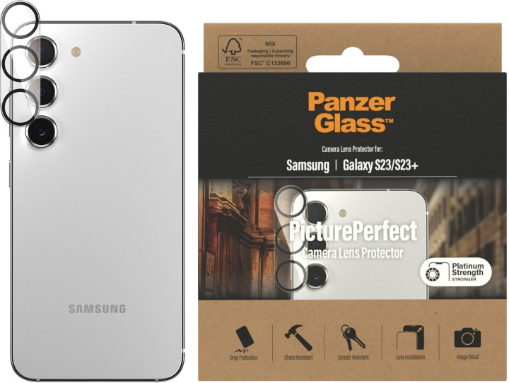PanzerGlass PicturePerfect cameralens cover, Samsung Galaxy S23 / S23+ in de groep SMARTPHONE & TABLETS / Mobielbescherming / Samsung bij TP E-commerce Nordic AB (D13476)