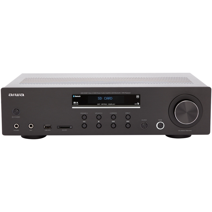 AIWA Förstärkare med Bluetooth 2 x 60 Watt RMS Svart in de groep HOME ELECTRONICS / Audio & Beeld / Thuisbioscoop, Hifi en Draagbaar / Versterker & Receiver bij TP E-commerce Nordic AB (D13539)