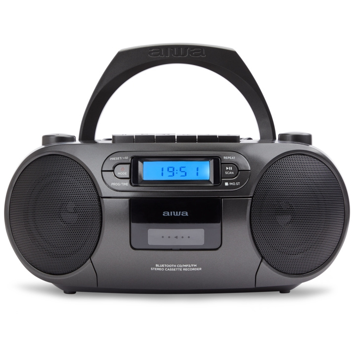AIWA Kassettradio CD/FM-radio/Kassettband/USB/BT Svart in de groep HOME ELECTRONICS / Audio & Beeld / Thuisbioscoop, Hifi en Draagbaar / Compacte stereo- en platenspelers bij TP E-commerce Nordic AB (D13561)