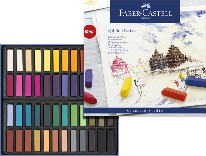 Faber-Castell Zachte pastelkrijtjes mini, doos van 48 (128248) in de groep SPORT, VRIJE TIJD & HOBBY / Hobby / Schilderen & tekenen / Pennen, kleurpotloden en inkt bij TP E-commerce Nordic AB (D13886)