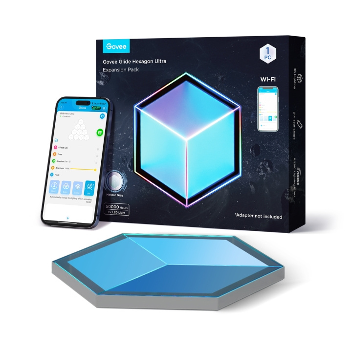 Govee Glide Hexagon Light Panels Ultra Expansion Pack - 2 panelen voor H606AC81 in de groep HUISHOUDEN & TUIN / Smart home / Slimme verlichting bij TP E-commerce Nordic AB (D13909)