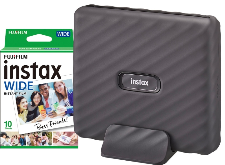 Fuji Instax Link Wide Printer (Grijs) + 10 Opname Pack in de groep HOME ELECTRONICS / Foto & Video / Fotoapparatuur bij TP E-commerce Nordic AB (D13950)