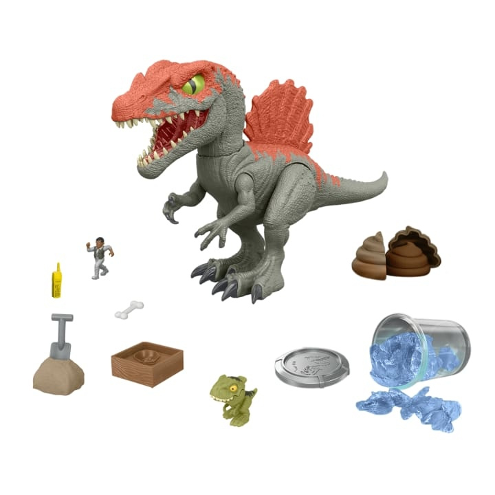 Jurassic World Crushivores Spinosaurus Kooibreker (HTP71) in de groep SPEELGOED, KINDER- & BABYPRODUCTEN / Speelgoed / Figuren, Miniaturen & accessoires bij TP E-commerce Nordic AB (D13957)