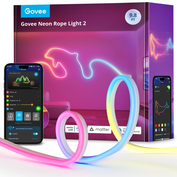 Govee 3M Neon Voorgemonteerde Strip Light in opvallend wit in de groep HUISHOUDEN & TUIN / Smart home / Slimme verlichting bij TP E-commerce Nordic AB (D14345)