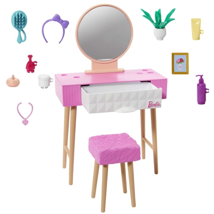 Barbie Meubels en Decor - Badmeubelthema (HJV35) in de groep SPEELGOED, KINDER- & BABYPRODUCTEN / Speelgoed / Docks & Accessoires bij TP E-commerce Nordic AB (D14353)