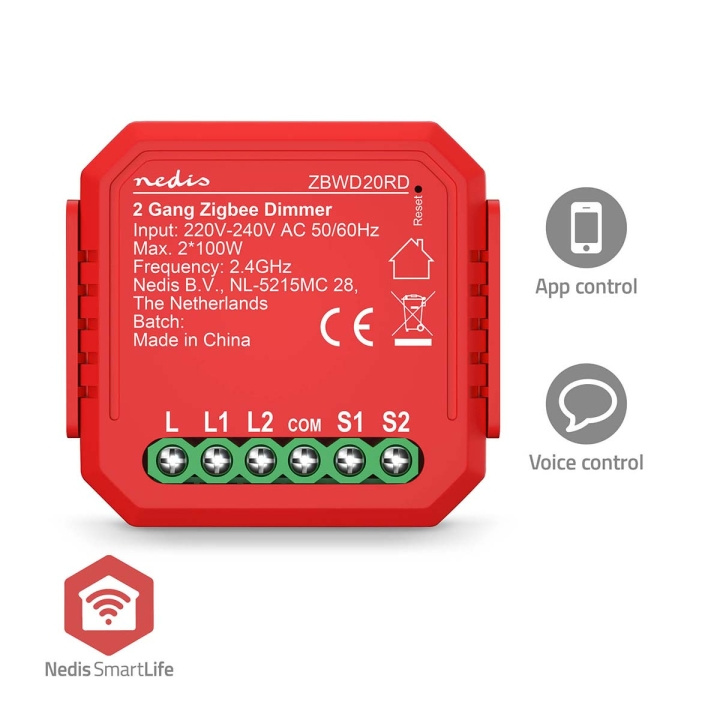 Nedis SmartLife Modules | Zigbee 3.0 | 2x100 W | Kroonsteen | App beschikbaar voor: Android™ / IOS in de groep HUISHOUDEN & TUIN / Smart home / Slimme huissystemen bij TP E-commerce Nordic AB (D14666)