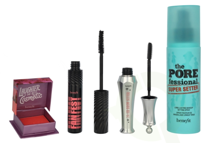 Benefit Extra Glam Infused Giftset 138 ml Porefessional Super Setter Spray 120ml/Fan Fest Mascara 8.5g/24hrBrowSetter 7ml/Crystah BOP Bronzer and Blush 2.5g in de groep BEAUTY & HEALTH / Cadeausets / Cadeausets voor haar bij TP E-commerce Nordic AB (D14752)