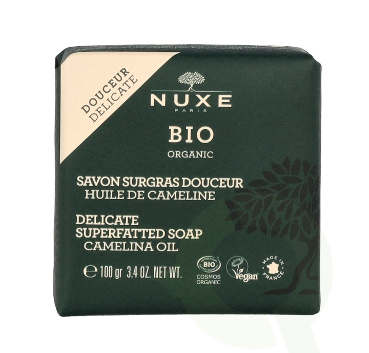 Nuxe Bio Organic Delicate Superfatted Soap 100 g Camelina Oil in de groep BEAUTY & HEALTH / Huidsverzorging / Lichaamsverzorging / Bad- en douchegels bij TP E-commerce Nordic AB (D14832)