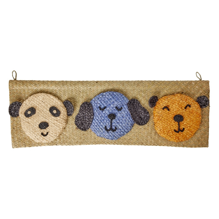 RICE Raffia muurhanger met dierengezichtjes in de groep SPEELGOED, KINDER- & BABYPRODUCTEN / Kinderkamer / Opslag bij TP E-commerce Nordic AB (D15353)