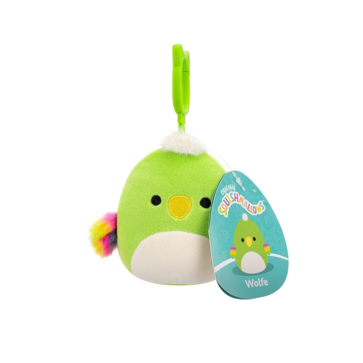 Squishmallows 9 cm P22 Clip On - Wolfe Groene Papegaai in de groep SPEELGOED, KINDER- & BABYPRODUCTEN / Babyspeelgoed / Knuffels bij TP E-commerce Nordic AB (D15378)