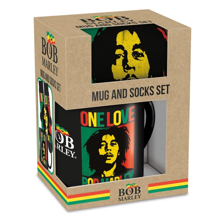 Pyramid International BOB MARLEY MUG & SOCK SET - UK maat 3-8 / EU maat 36-41 in de groep SPORT, VRIJE TIJD & HOBBY / Leuke dingen / Bekers bij TP E-commerce Nordic AB (D15413)